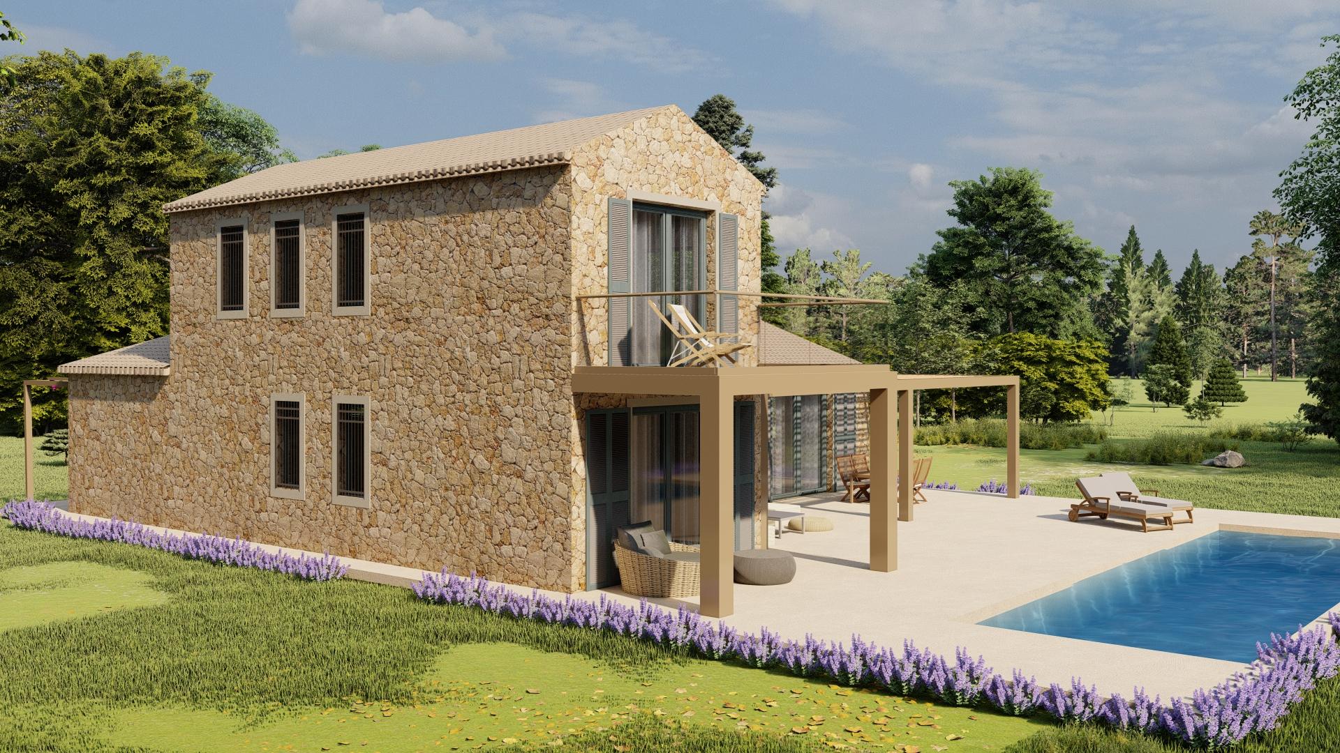 Luxury 3-bedroom stone villa in Klismata